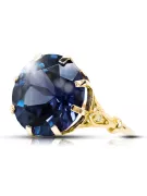  Vintage craft Ζαφείρι Κίτρινος χρυσός 14 καρατίων vrc073y